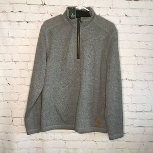 G. H. Bass & Co. Men's Grey Quarter Zip Long Sleeve Sweater Kenya Size M